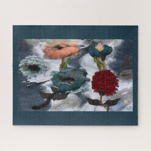 Abstract Art Watercolor Floral     Jigsaw Puzzle