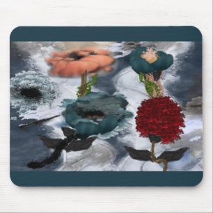 Abstract Art Watercolor Floral Mouse Pad