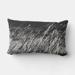 Abstract Art White Noise Black and White Lumbar Pillow