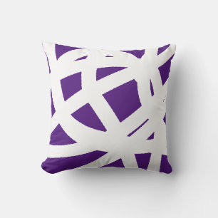 Abstract Art White On Purple Throw Pillow Cushion