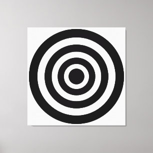 Abstract Art with Circles in Black & White Canvas Print