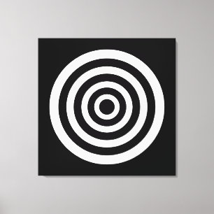 Abstract Art with Circles in Black & White Canvas Print