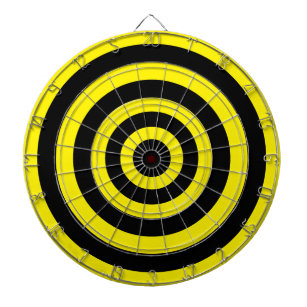 Abstract Art with Circles in Black & Yellow Dartboard