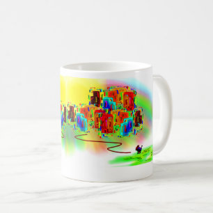 abstract art with donkey2 coffee mug