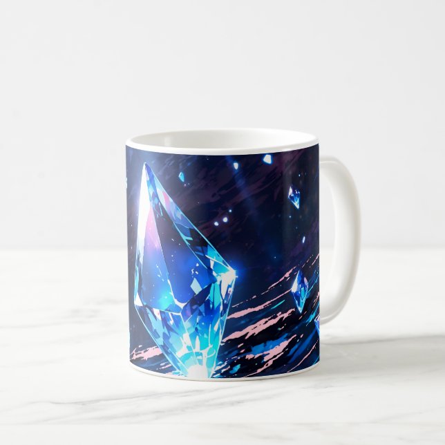 Abstract art with gemstones coffee mug (Front Right)