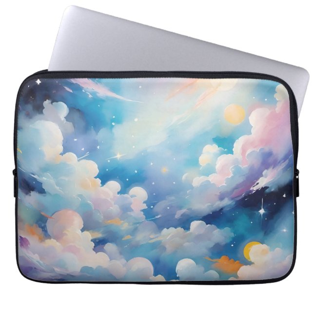 Abstract art with sky theme laptop sleeve (Front)