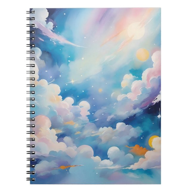 Abstract art with sky theme notebook (Front)