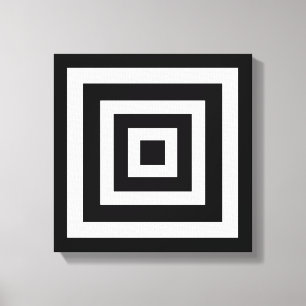 Abstract Art with Squares in Black & White Canvas Print