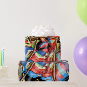 abstract art with twine  wrapping paper