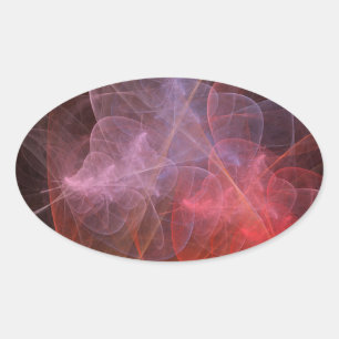 Abstract Art Wonderful Galaxy Oval Sticker
