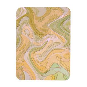 Abstract Art Yellow Green Swirls Magnet
