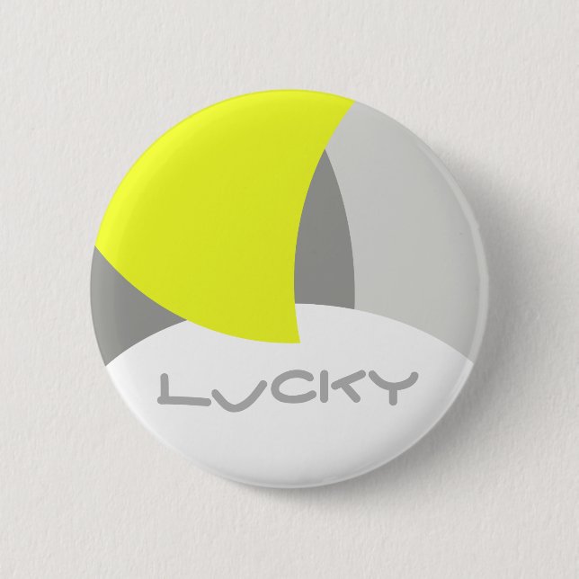 Abstract Art Yellow Grey White 2 Inch Round Button (Front)