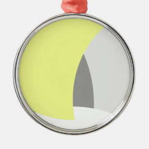 Abstract Art Yellow Grey White Metal Ornament