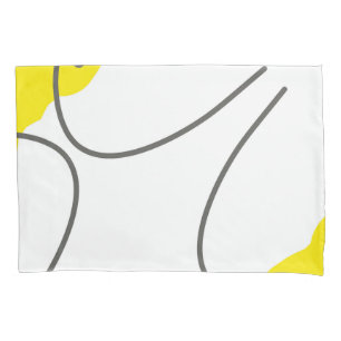 Abstract Art Yellow Grey White Minimalism Pillowcase