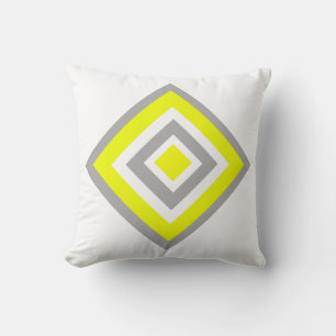 Abstract Art Yellow Grey White Minimalism Throw Pillow