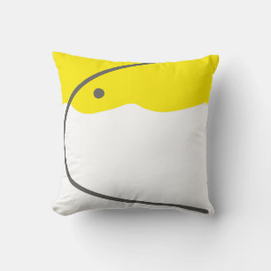 Abstract Art Yellow Grey White Minimalism Throw Pillow