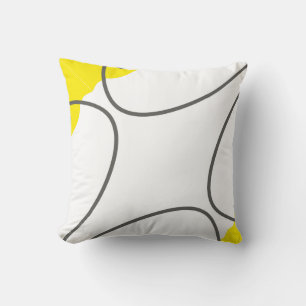 Abstract Art Yellow Grey White Minimalism Throw Pillow