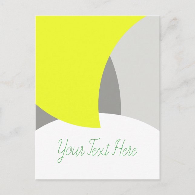 Abstract Art Yellow Grey White Postcard (Front)