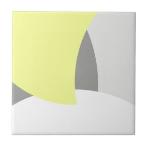 Abstract Art Yellow Grey White Tile