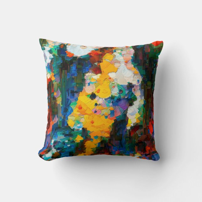 Abstract artistic background. Warm vibrant texture Throw Pillow (Front)