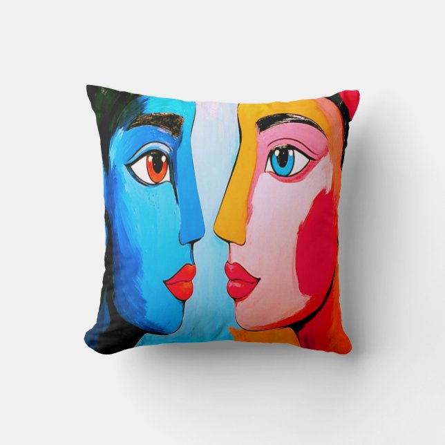 Abstract Artistic Colorful Modern art Throw Pillow (Front)