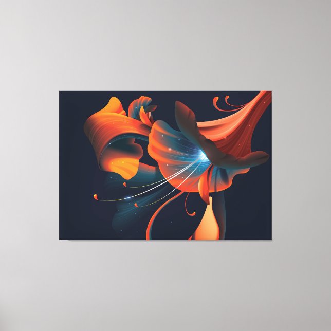 Abstract artistic flower canvas print (Front)