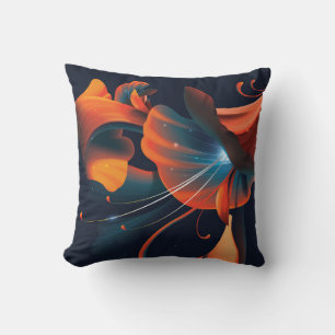 Abstract artistic flower throw pillow