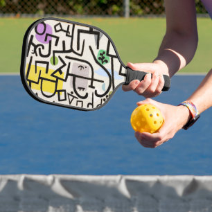 Abstract Artistic Fusion: The Cubist Marvel Pickleball Paddle