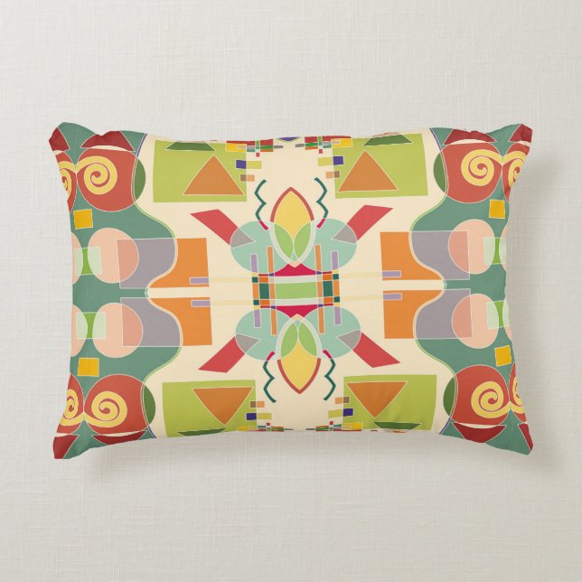 Abstract artistic geometric seamless pattern. Colo Accent Pillow (Front)
