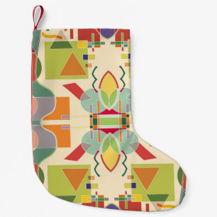 Abstract artistic geometric seamless pattern. Colo Small Christmas Stocking