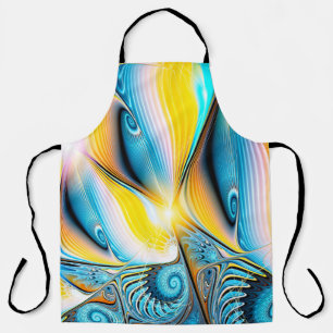 Abstract artistic golden and blue modern light bac apron