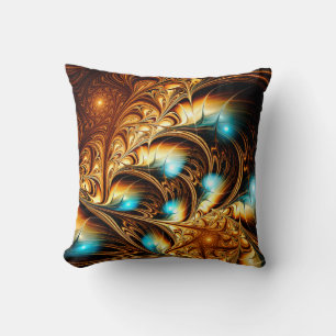 Abstract artistic golden light background. Fine de Throw Pillow