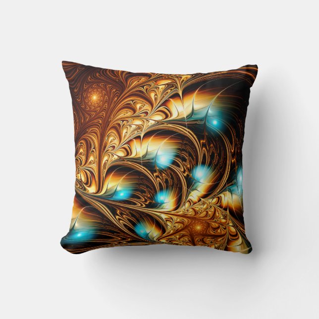 Abstract artistic golden light background. Fine de Throw Pillow (Front)