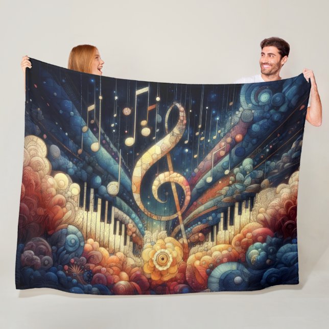 Abstract Artistic Music Theme Fleece Blanket (In Situ)