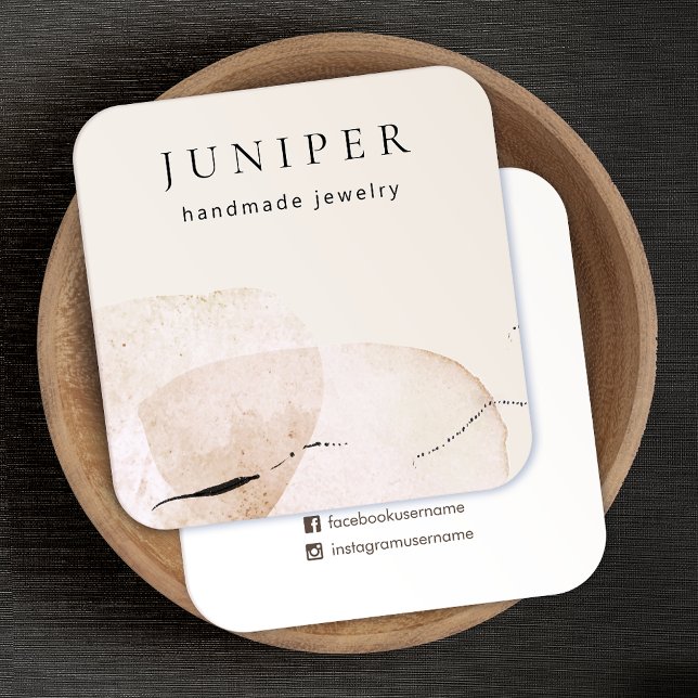 Abstract Artistic Organic Watercolor Shapes Square Business Card (Creator Uploaded)