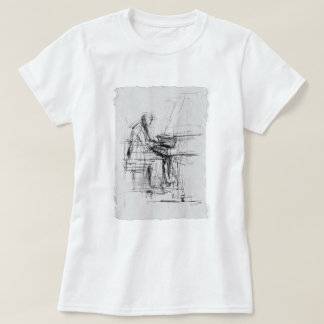 Abstract Artistic Pianist Sketch -  T-Shirt