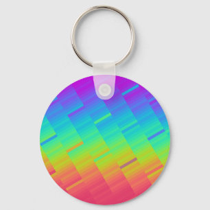 Abstract Artistic Rainbow art Stripes pattern Keychain