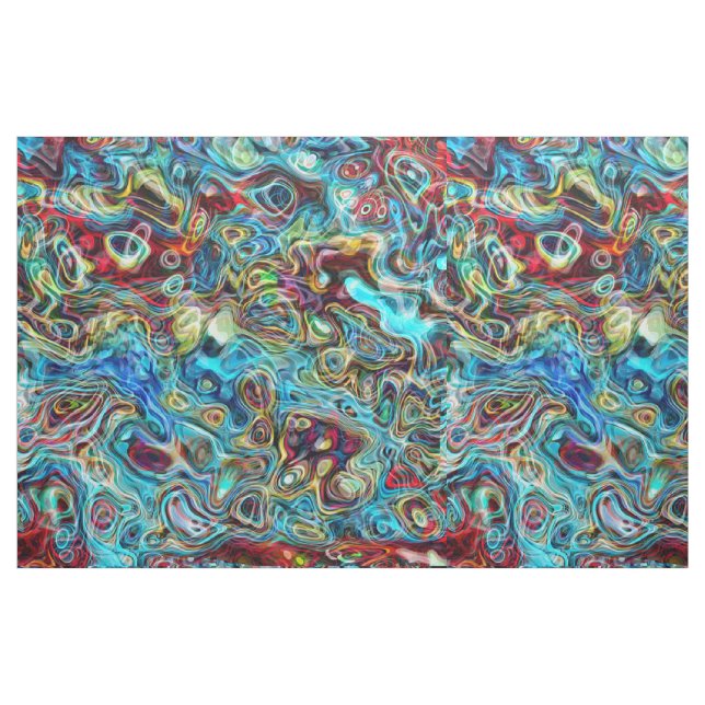 Abstract Artistic Retro Cool Waves Pattern Fabric (Fat Quarter)