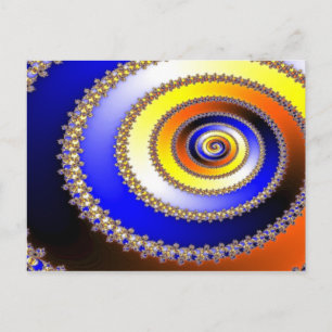 Abstract ARTs - Spiral blue yellow Postcard