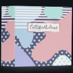 Abstract Artsy Pink Purple Teal Geometric Pattern Binder<br><div class="desc">This modern and artsy design is perfect for the trendy and stylish hipster. It features a colourful pink, purple, teal green, and white geometric patterns comprised of abstract shapes, stripes, and polka dots. It's a cool, unique, and stylish design! ***IMPORTANT DESIGN NOTE: For any custom design request such as matching...</div>