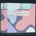 Abstract Artsy Pink Purple Teal Geometric Pattern Binder<br><div class="desc">This modern and artsy design is perfect for the trendy and stylish hipster. It features a colourful pink, purple, teal green, and white geometric patterns comprised of abstract shapes, stripes, and polka dots. It's a cool, unique, and stylish design! ***IMPORTANT DESIGN NOTE: For any custom design request such as matching...</div>