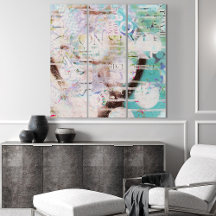 Abstract Artwork Colourful Collage Art Framed Art
