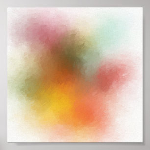 Abstract Artwork Colourful Modern Trendy Red Yello Poster