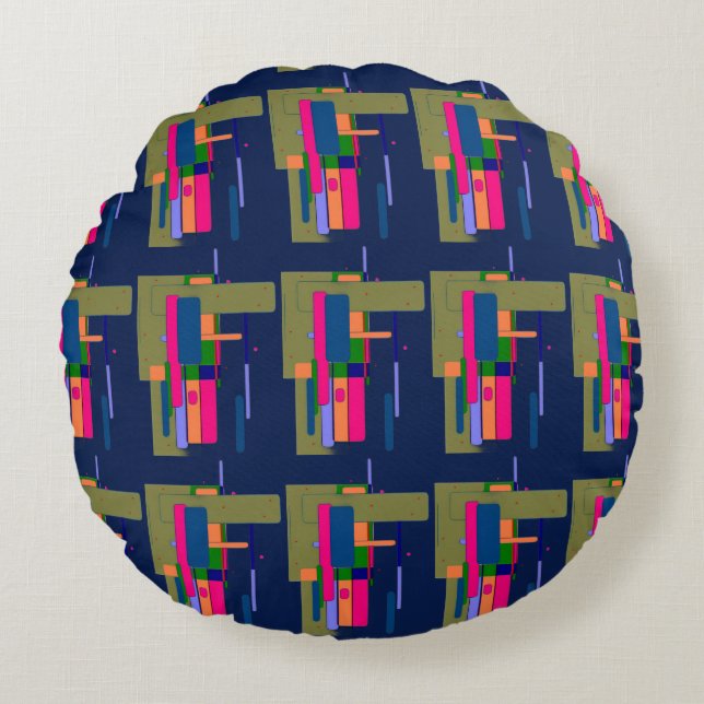 Abstract Artwork Composition  Round Pillow (Front)