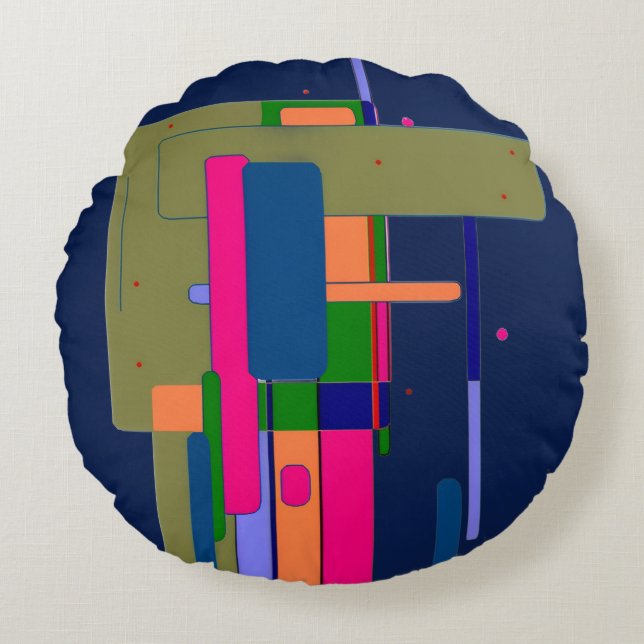 Abstract Artwork Composition  Round Pillow (Front)