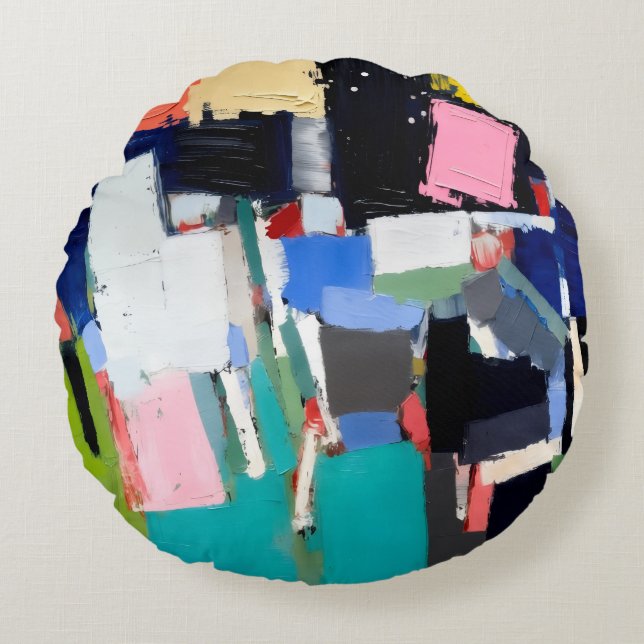 Abstract Artwork Composition  Round Pillow (Front)