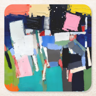 Abstract Artwork Composition Square Paper Coaster