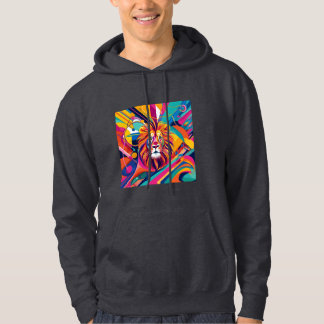 Abstract artwork design Lion that is vibrant,  Hoodie