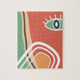 Abstract artwork, line art eye jigsaw puzzle
