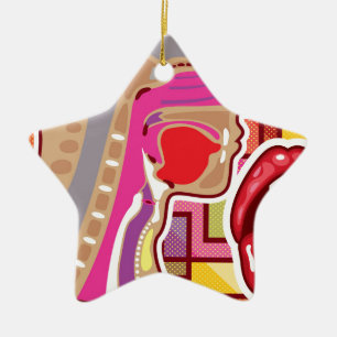 Abstract Artwork Throat n Nose diagram Ceramic Ornament